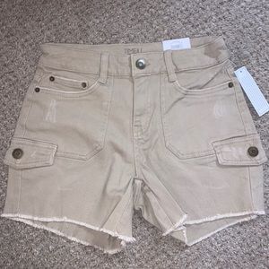 Khaki cargo shorts